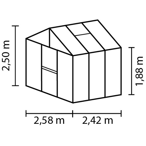 VITAVIA Gewächshaus »Zeus«, 6,2533 m², Aluminium, winterfest - schwarz 2