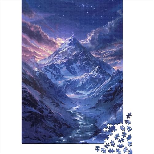 Buntes Schneeberg-Holzpuzzle für Erwachsene, 500 Teile, für Erwachsene, schwierige Puzzles zum Stressabbau, zum Zeitvertreib zu Hause 20,47x14,96 Zoll