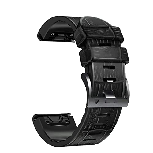 OPKDE Silikon-Lederarmband für Garmin Fenix 7 7X 5 5X Plus 6 6X Pro Smartwatch QuickFit Easyfit Armband 26 22 mm, 26mm For Fenix 5X 5XPlus, Achat