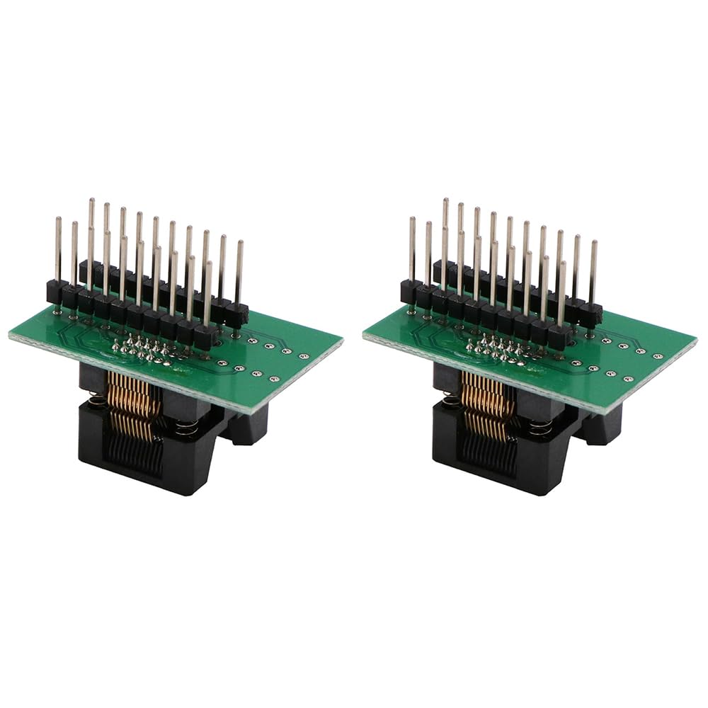 2 Stück SSOP20 auf DIP20 Programmieradapter-Buchse, 0,65 mm Abstände, 4,4 mm Breite, einfach zu bedienende Testbuchse für Chip