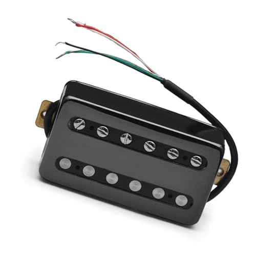 Messing Abdeckung E-Gitarre Pickup Coil Splitting Pickup Humbucker Dual Coil Pickup N7.5K/B15K Ausgang e gitarren tonabnehmer (Color : Black Bridge Pickup)