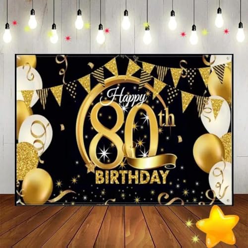 Alles Gute zum 75. 80. Geburtstag Fotoanruf Hintergrund Party Smash Cake Künstlerische Kulisse für Fotografie Queen Green Screen Foto Rennen 210X150cm