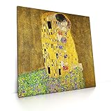 CanvasArts Der Kuss - Gustav Klimt - Leinwandbild (80 x 80 cm, Leinwand auf Keilrahmen)