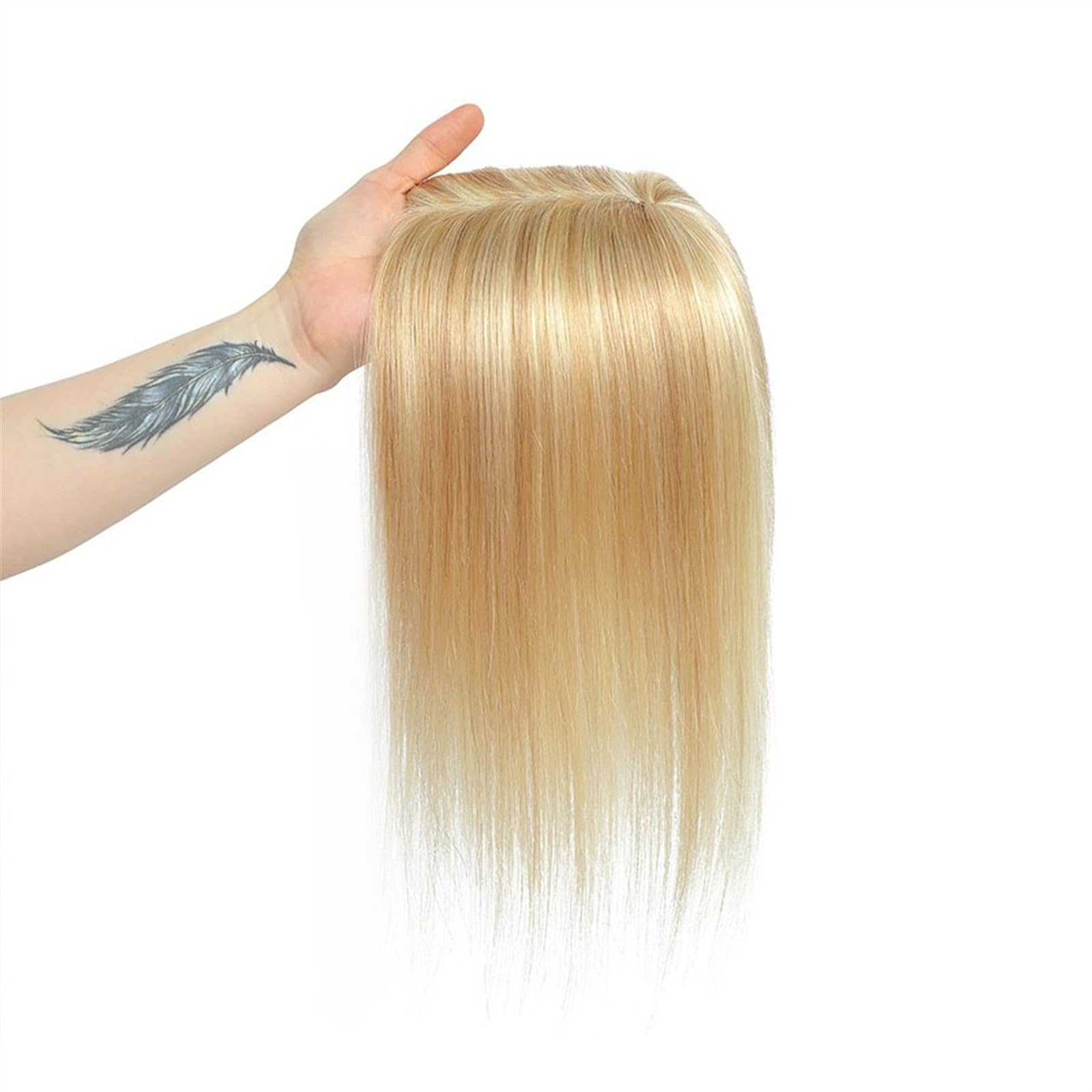 Haartopper für Frauen Haar-Topper for Frauen, Echthaar, Spitzen-Basis-Topper, 25,4–45,7 cm, brasilianisches Haar, glatte Haarteile, Clip-in-One-Piece-Haarverlängerungen for dünner werdendes Haar Haart