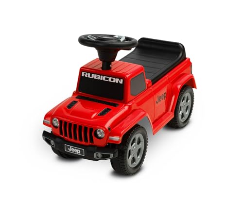 TOYZ JEEP RUBICON - Off-Road Buggy mit Jeep-Lizenz - Interaktives Lenkrad - Realistische Geräusche - Für Kinder von 12-36 Monaten - 61x28x42 cm - Rot