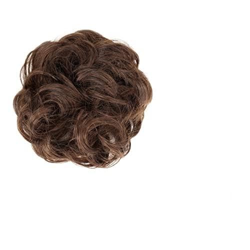 Bun Haarteile 1 Stück rund ums Haar, Pferdeschwanz, Donut-Haarknoten, Haarschmuck for Frauen, synthetischer, unordentlicher, lockiger, gewellter Scrunchie-Chignon mit Gummibandwickel Brötchen-Haarteil