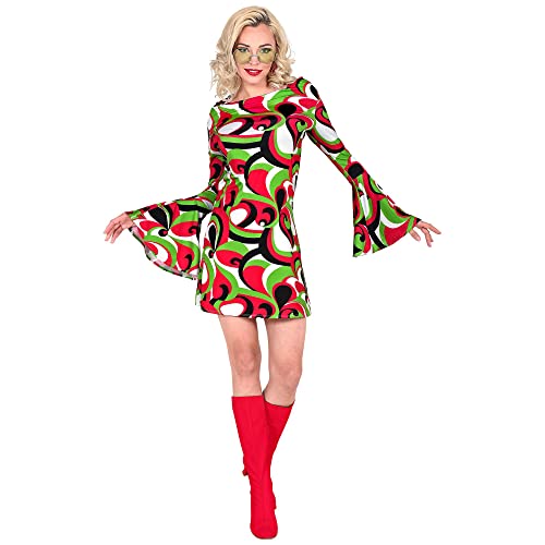 Invalid EAN 48752 Widmann 48752-Erwachsenenkostüm The 70s Groovy Style, Kleid, Flower Power, Hippie, 70er Jahre, Mottoparty, Karneval, Damen, Mehrfarbig, M