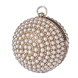 Umhängetasche Für Mädchen Und Damen Formelle Runde Perlen Abendtasche Damen Geldbörse Hochzeit Clutch Cocktail Abschlussball Handtasche Umhängetasche