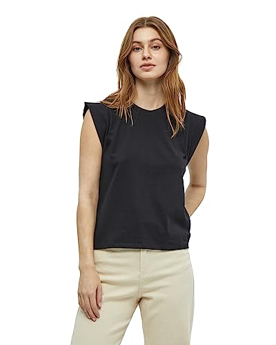 Peppercorn Damen Deborah GOTS T-Shirt mit Flügelärmeln, 9000 Black, XL