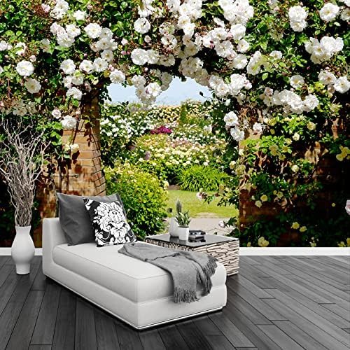 Rustikale Rose Lobbyansicht 3D Tapeten Wanddekoration Fototapete Sofas Wohnzimmer Wandbild Schlafzimmer-250cm×170cm