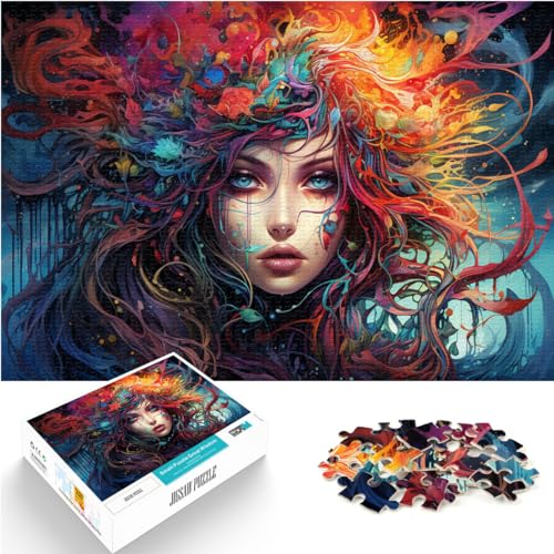 Spielgeschenk Puzzle Buntes Mädchengemälde Puzzle 1000 Teile Holzpuzzle Spielzeug Puzzle Lernspiele Stressabbau Puzzle 1000 Teile (50x75cm)