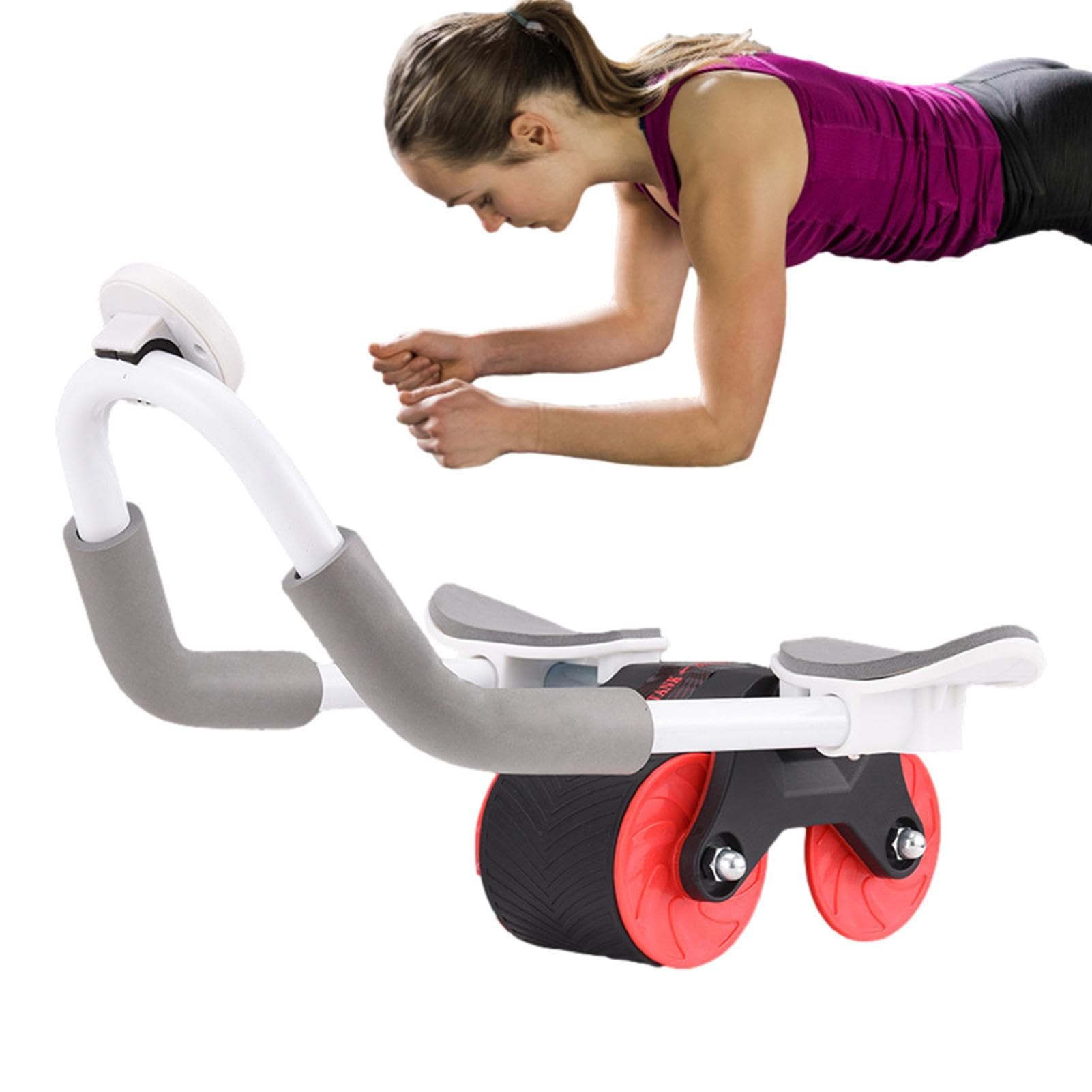 Bauchrad, Neues Abs Roller Rad, Rebound Bauchrad, Automatischer Rebound Ab Roller mit Ellenbogenstütze, Anfängerfreundliches Fitnessgerät, Leises Übungsrad für Workout Training