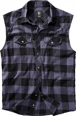 Brandit Checkshirt Sleeveless, Black-Grey, 6XL