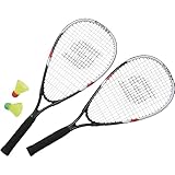 Sunflex® Badminton Sonic Speed Set II Badminton - Unisex - Erwachsene - Federball - Schläger Set - Racket - Windstabile Bälle - für Park, Strand, Wiese - mit Tasche