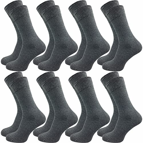 GAWILO Herren Socken aus 100% Baumwolle (8er-Pack) ohne drückende Naht - Komfortbund (39-42, anthrazit)