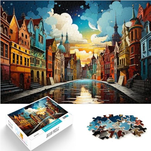 Puzzlespiele Bryggens Bunte Psychedelika 1000 Teile für Erwachsene Geschenke Holzpuzzle Weihnachtswunschliste mit Weihnachtsmann 1000 Teile (50 x 75 cm)