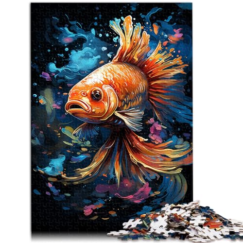 Puzzles Geschenke Spielzeug Malen Farbe Goldfisch Puzzle für Erwachsene 1000 Teile Holzpuzzle Wanddekoration Einzigartige Geburtstags 1000 Teile (50x75cm)