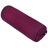 Yoga- und Pilates-Bolster "Made in Germany", 65 x Ø 23cm groß, aubergine, mit Dinkel-Füllung aus unserer Bodhi Manufaktur