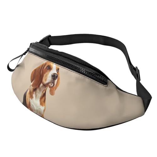 HSJFS Sporttasche mit Weltkarten-Aufdruck, Umhängetasche, lässige Brusttasche, Niedlicher Beagle-Hund, Einheitsgröße