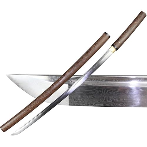 MAUXpIAO Gemustertes Katana-Schwert aus Stahl, echtes handgefertigtes Samurai-Schwert, 102 cm, scharf scharf/A/102CM