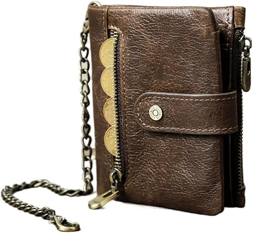 YIHANSS Herren Retro Geldbörse mit Reißverschluss Portemonnaie Zero Wallet Casual Kartentasche Zertifikatstasche Handtasche