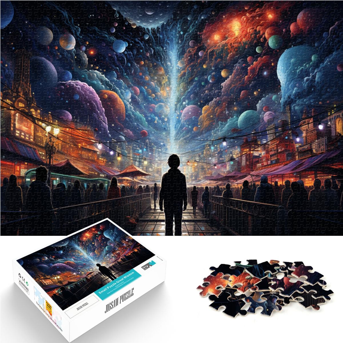 Puzzle für Puzzle, farbenfrohe psychedelische Landschaft, 1000-teiliges Puzzle, Holzpuzzle für anspruchsvolles Puzzlespiel und Familienspiel, 1000 Teile (50 x 75 cm)