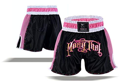 Islero Damen Muay Thai Shorts Fight MMA Kickboxen Shorts Grappling Martial Arts Gear UFC Cage Fighting Shorts Damen Kleidung, mehrfarbig, XS