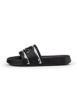 FILA Damen Morro Bay Logo Slipper wmn Slide Sandal, Black-Silver, 37 EU