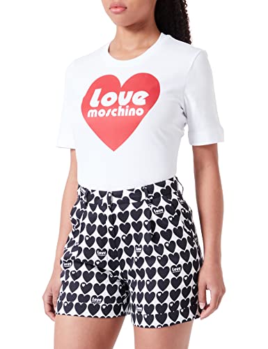 Love Moschino Women's Casual Shorts, White Black, 48