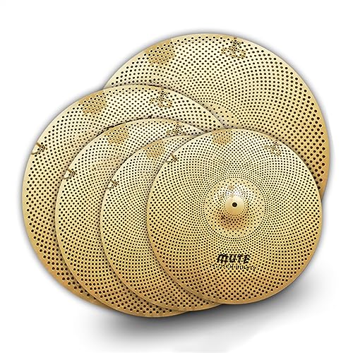 Goldbecken-Sets Mit Polierter Oberfläche Und Geringem Volumen, 14'' Hi-Hat+16'' Crash+18'' Crash+20''Ride Percussion-Instrument Zubehör für Schlaginstrumente