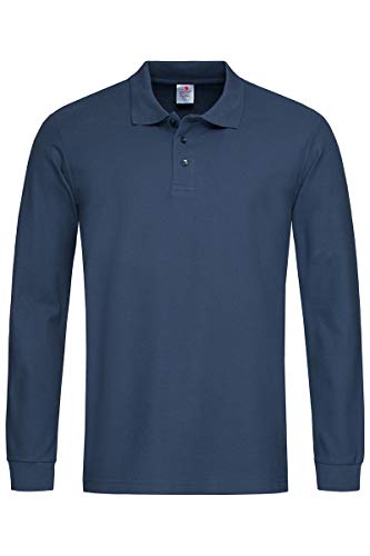 Stedman ST3400 - Herren Langarm Baumwolle Polo Shirt - XXL, Marineblau