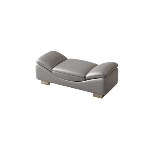 Sitzbank für Schlafzimmer Bank am Bettende, Eingangsbank for den Innenbereich mit Metallbeinen, gepolsterte Ottoman-Bank for Wohnzimmer, Schlafzimmer, Esszimmer, Flur Bettbank(Grigio,120*50*50cm)