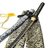 tsiao chih 40 Zoll handgeschmiedetes Japanisches Samurai Schwert Full Tang 1060 Kohlenstoffstahl Eisen Tsuba echtes Katana Schwert, L