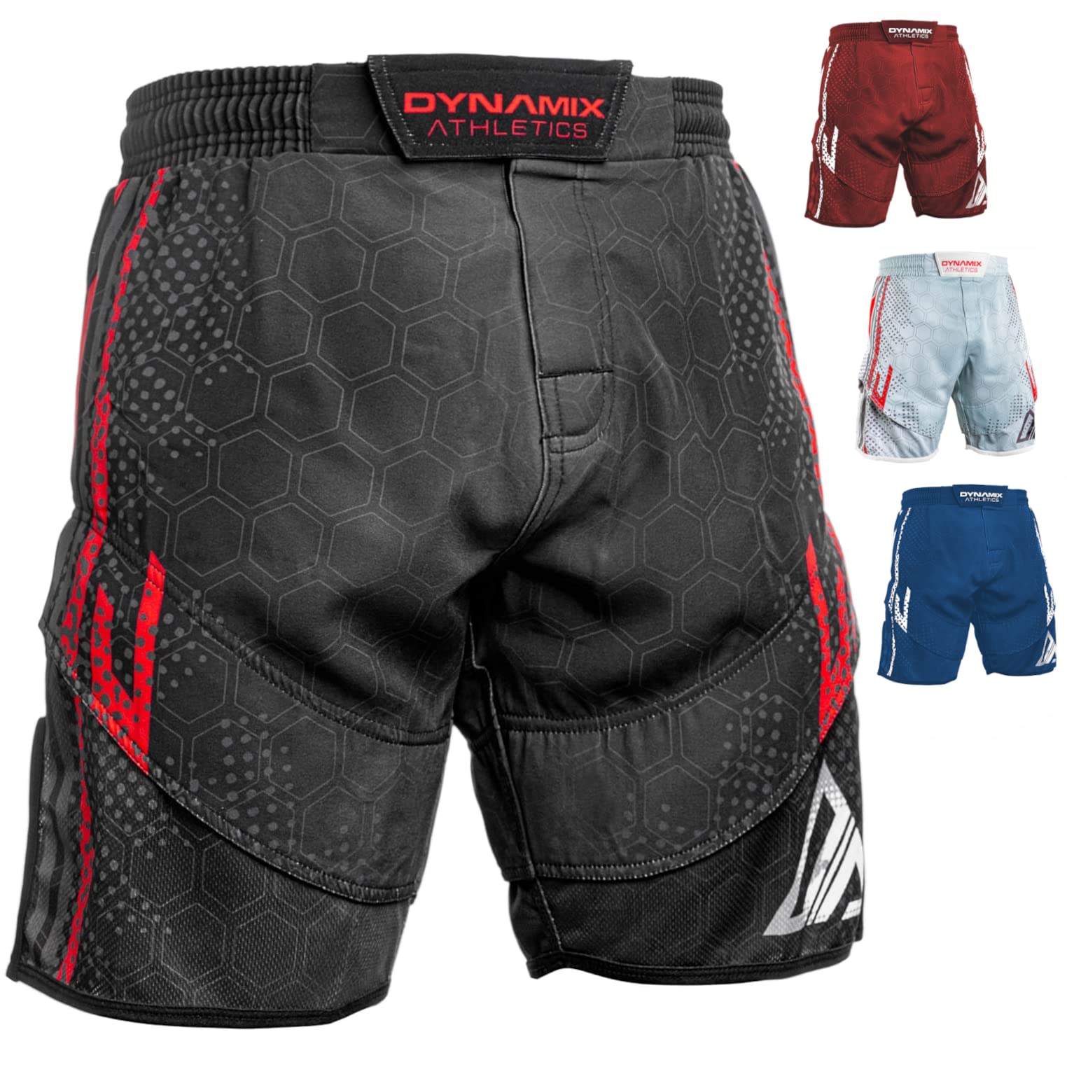 Dynamix Athletics Hybrid MMA Fight Shorts Sharp - Grappling Kampfsport Fitness Mixed Martial Arts Sport Training Hose für Herren mit MESH-Gewebe (as3, alpha, s, regular, regular, Grau/Schwarz)