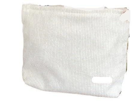 Cord Kosmetiktasche Einfarbige Make-up-Tasche aus Cord, Kosmetiktasche, große Kapazität, Aufbewahrungstasche, tragbare Wasch- und Hautpflege-Kulturtasche, Reiseveranstalter(White)