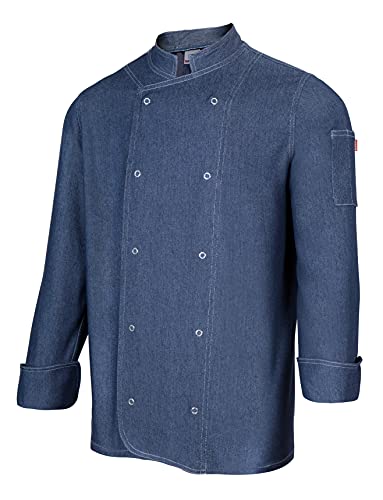 Velilla 405207 Kochjacke 64 XL Denim mit Druckknöpfen dunkel Denim Größe XL