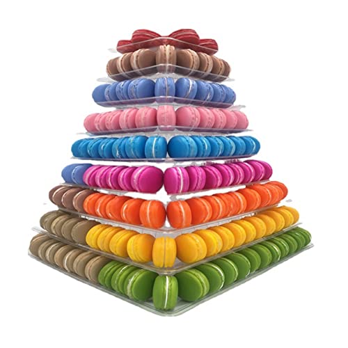 5/9 Schichten Platz Macarons Display Turm Hochzeit Kuchen Dekoration Werkzeug PVC Macaron Ständer Küche Backen Kuchen Werkzeuge