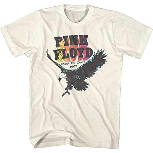 Pink Floyd Rock Band First US Tour 1967 T-Shirt für Erwachsene, kurzärmelig, beige, Mittel