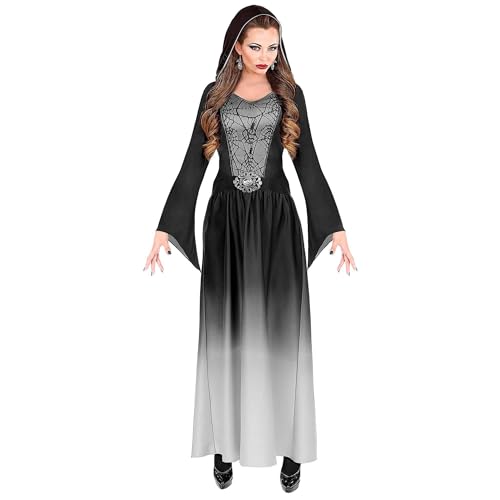 Widmann - Kostüm Gothic Frau, Kleid mit Kapuze, Halloween, Karneval, Mottoparty