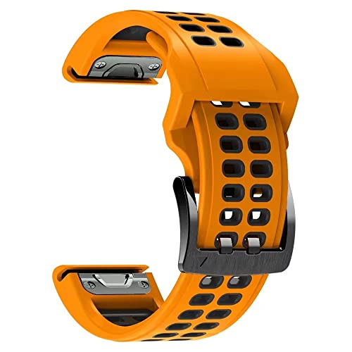 OPKDE Uhrenarmband für Garmin Fenix 7X, 7, 6, 6X, 5, 5X, 3HR, Epix, MarQ, Approash S62, TACTIX Delta, Silikon, einfach anzubringen, 22 mm / 26 mm, For Epix, Achat