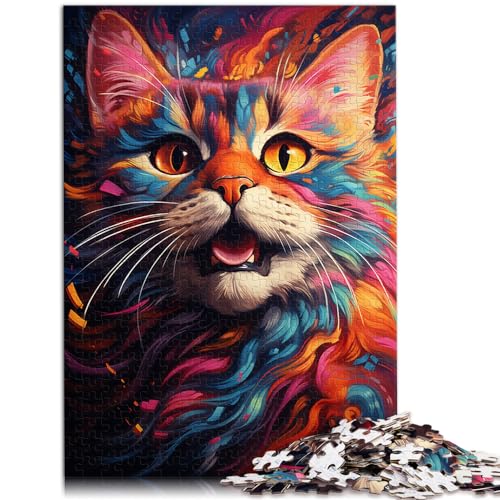 Puzzles, Geschenke, Spielzeug, Farbzeichnung, Katze, 1000 Puzzles für Erwachsene, jedes Teil ist einzigartig – anspruchsvolles, unterhaltsames Familienspiel, 1000 Teile (50 x 75 cm)