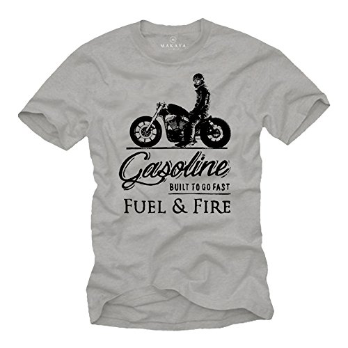 Geschenke für Motorradfahrer - Davidson Umbau Motorrad T-Shirt für Motorradfans grau L