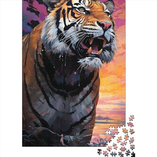 Tiger-Puzzle, 1000 Teile für Erwachsene, Puzzle für Erwachsene, Puzzle für Erwachsene, Lernspiel, Herausforderungsspielzeug (75 x 40 cm)