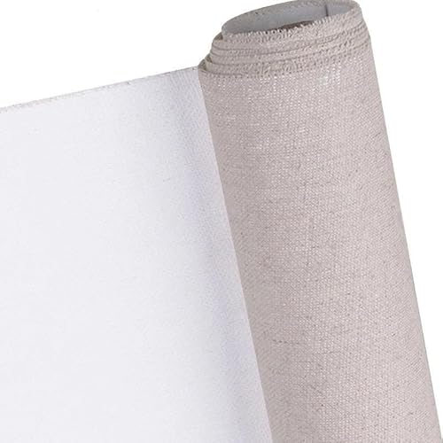 Leinwand Rolle,Leinwand Auf Rolle Rolle von 5 m professionell leer Leinwand für Malereischicht Acryl Ölgemälde Leinwand Leinenmischung Primäre Kunstbedarf für Künstler(Width 68cm)