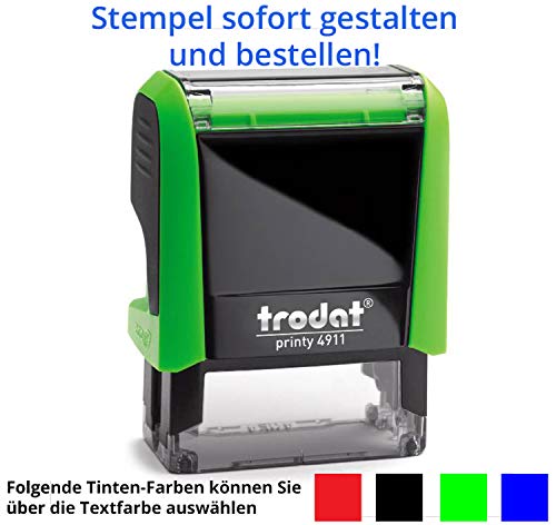 Stempel Trodat Printy 4911 (38x14 mm), für 4 Zeilen, in verschiedenen Farben, gleich Online gestalten!!! (grün)