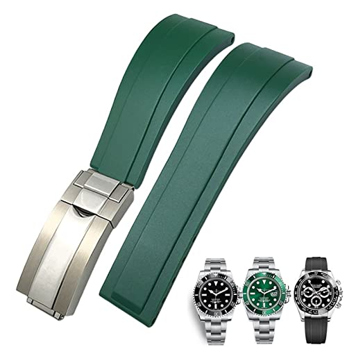 NEYENS Gummi-Uhrenarmband für Rolex Daytona Submariner GMT Yacht-Master Oysterflex Silikon-Armband mit Faltschließe, 20 mm / 21 mm, 21 mm, Achat