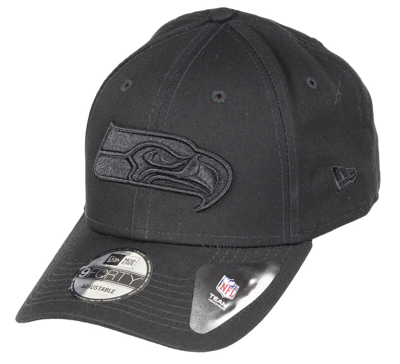 New Era Seattle Seahawks 9forty Adjustable Cap - Bob Edition - Black/Black - One-Size