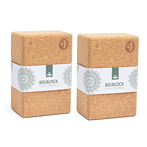 Bodhi Yoga Block Kork Brick | Einzeln & als Set | 100% Naturkork – Universal Yogaklotz | umweltfreundlich & nachhaltig | Tool für deine Asanas, Stretching & Regeneration | 227x150x100 mm