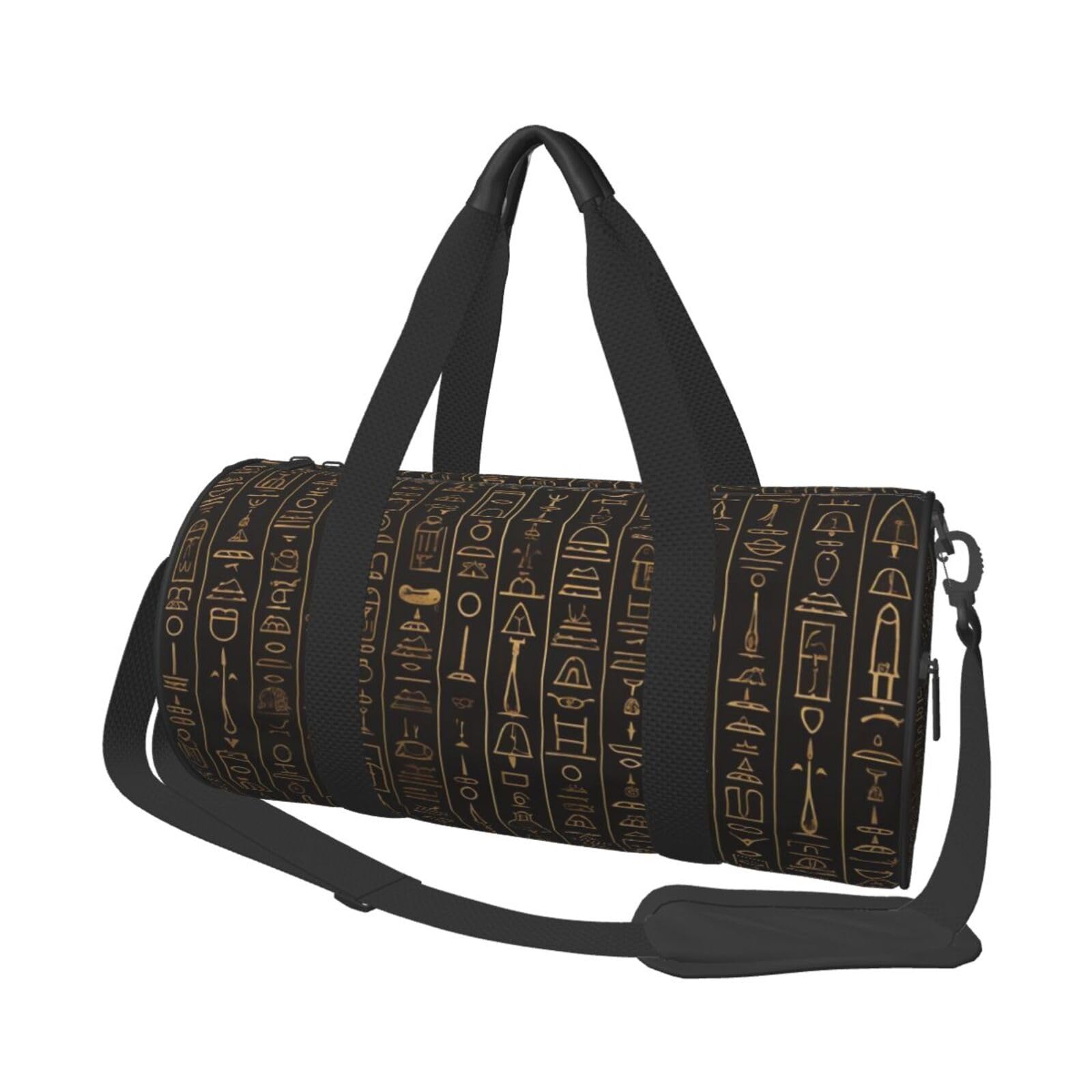 Robuste Reisetasche mit Engelsflügeln, geräumige und stilvolle Tasche für alle Ihre Reisebedürfnisse, Antike ägyptische Hieroglyphene, Einheitsgröße