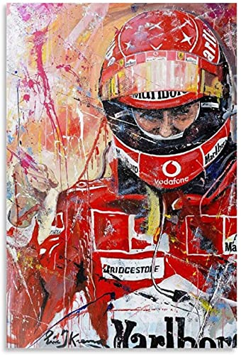 5D Diamant Painting Set FüR Erwachsene Und Kinder Michael Schumacher Ölgemälde Graffiti berühmt DIY Diamond Painting Kristall Strass Diamant Stickerei GemäLde 11.8"x15.7"(30x40cm) Kein Rahmen